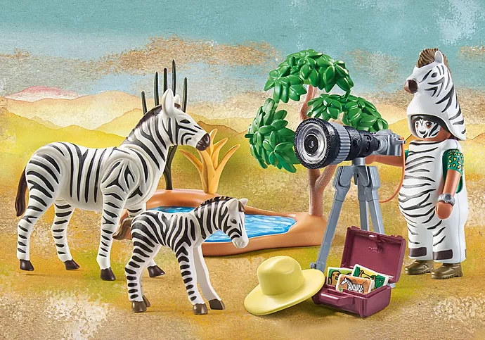 Fotografo con cebras Playmobile