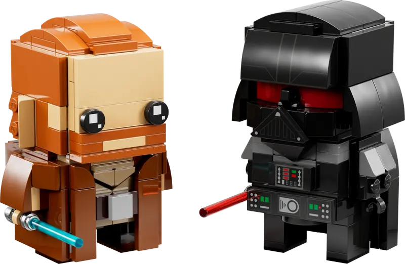 Obiwan y Darth Vader Lego estilo cabezones-
